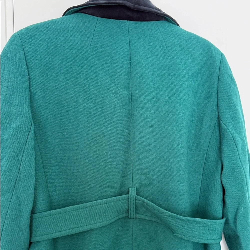 J. Crew Teal and Black Trench Coat - Picture 11 of 12
